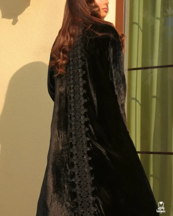 Royal Black Velvet – luxury abaya by Balqees